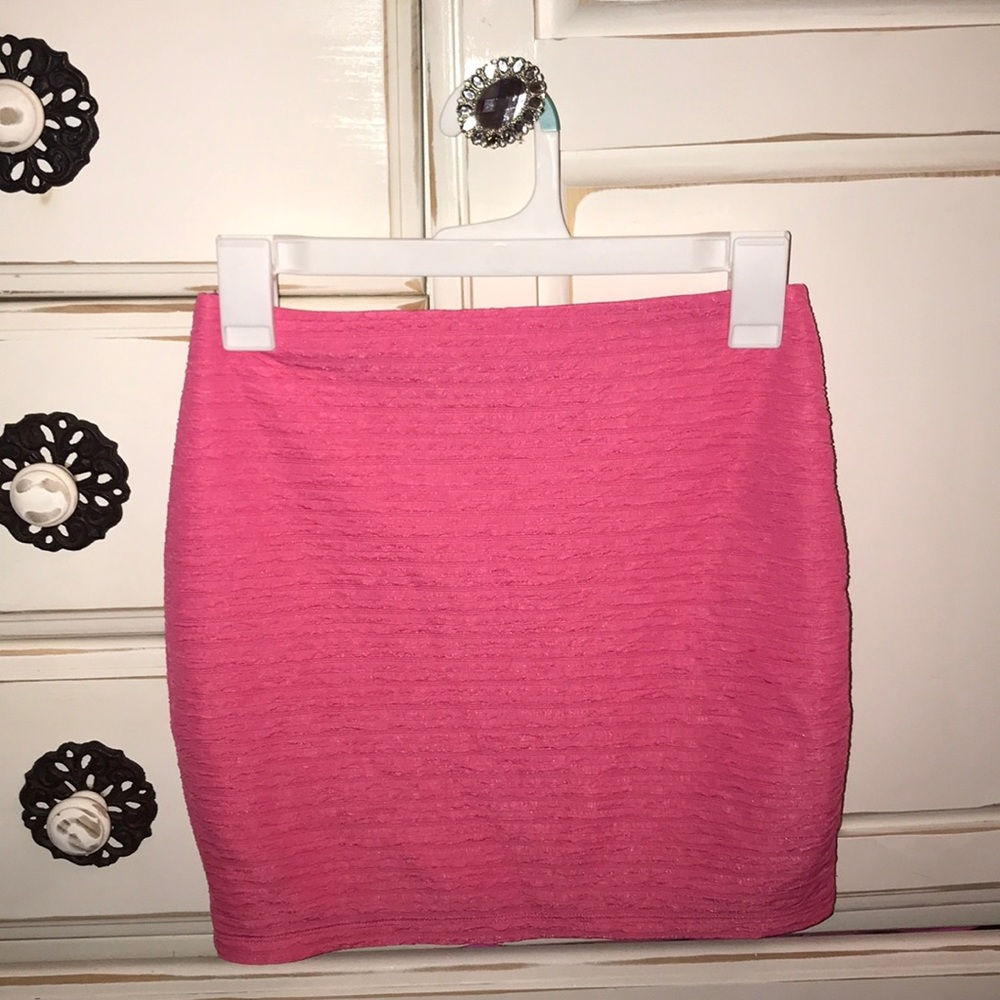 Hot pink pencil skirt